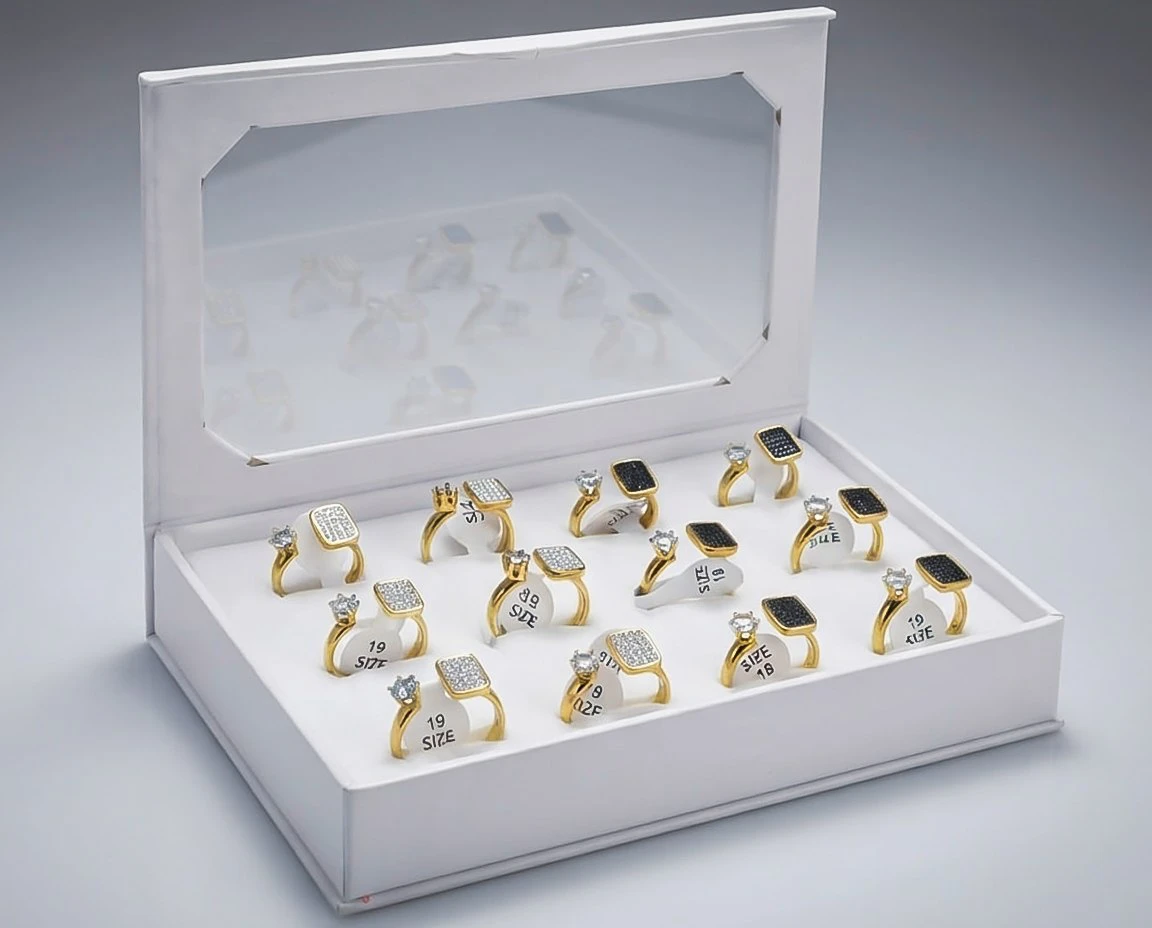 طابلو خاتم 12قطعة  ✅️STAINLESS STEEL