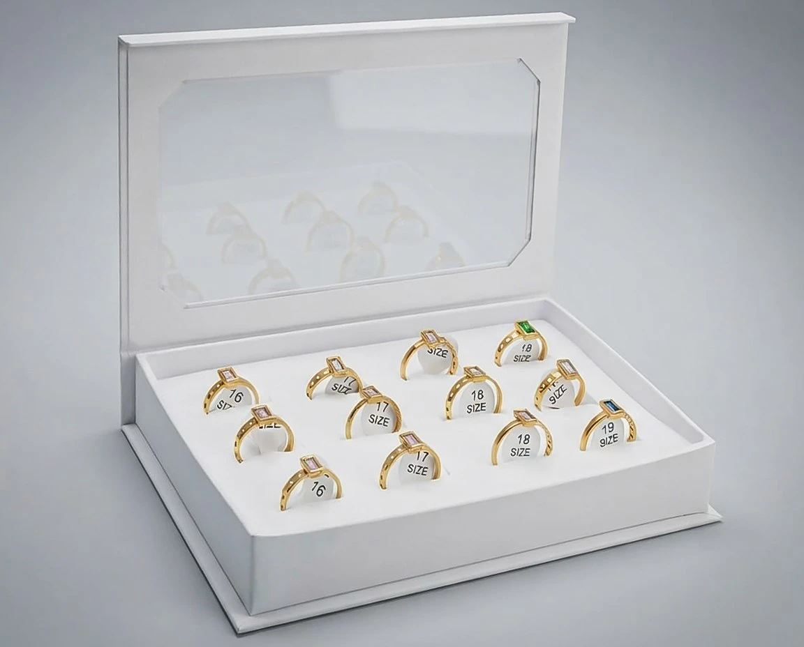 طابلو خاتم 12قطعة  ✅️STAINLESS STEEL