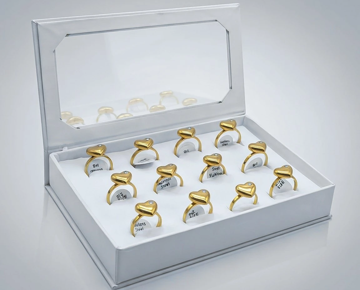 طابلو خاتم 12قطعة  ✅️STAINLESS STEEL